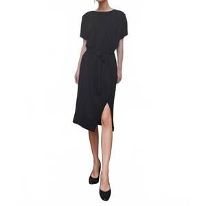 NEW VAVA harper waist tie midi dress in black